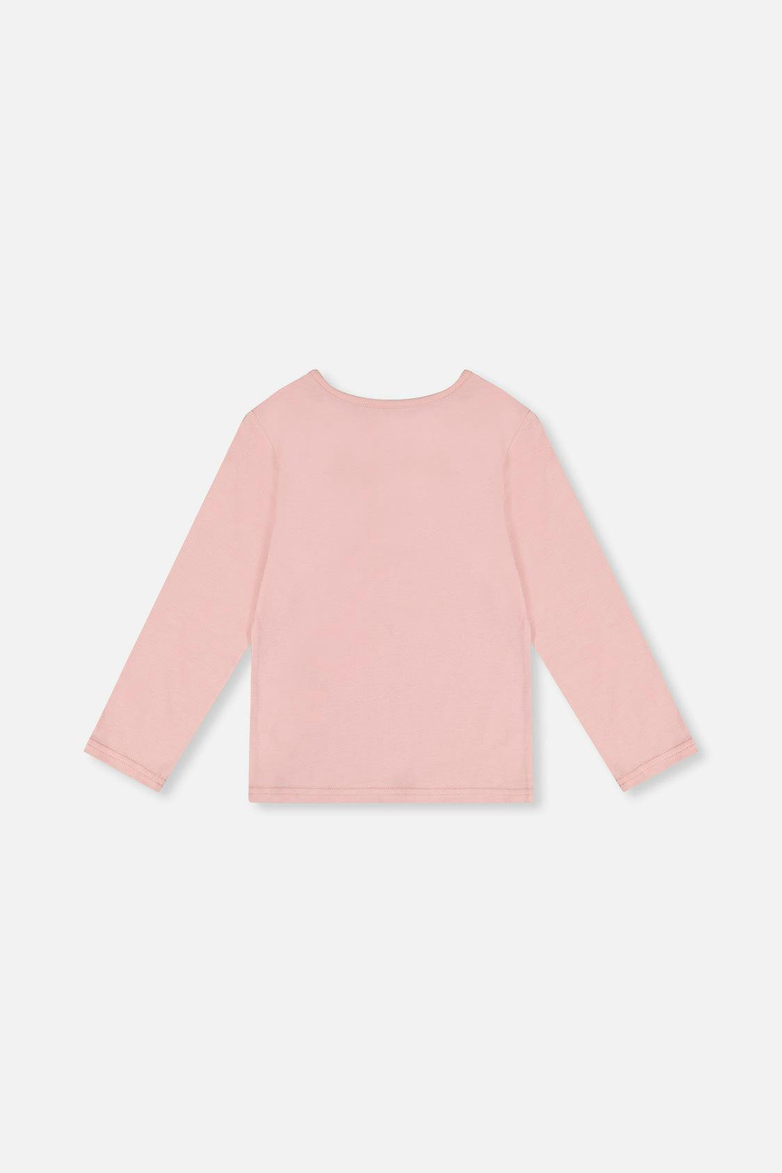 Long Sleeve Organic Cotton T-Shirt Pale Dusty Pink
