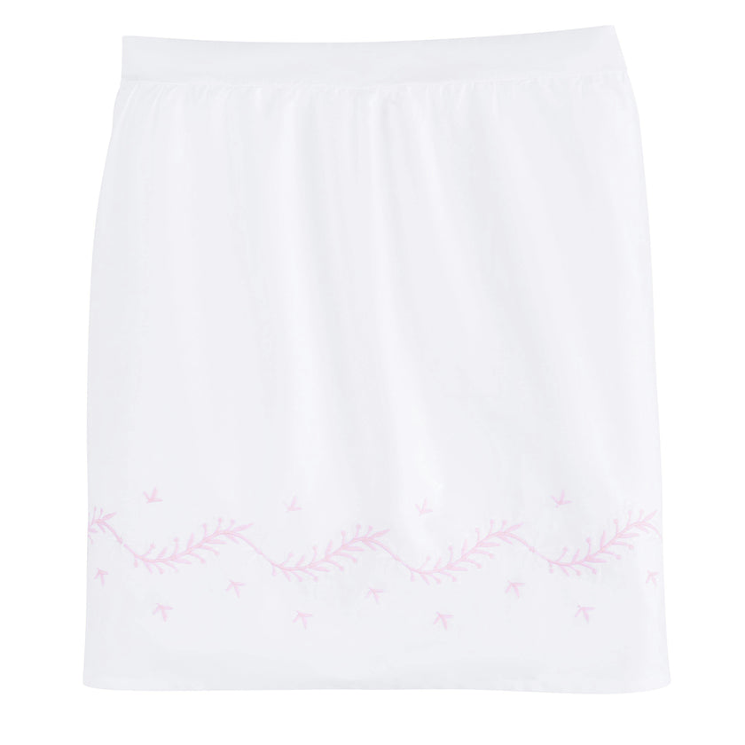 Embroidered Crib Skirt - Blush
