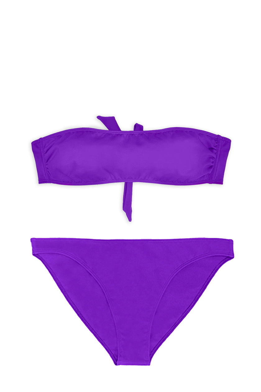 Teen Two-Piece Swimsuit, Tube Top & Brief - Electric Purple
