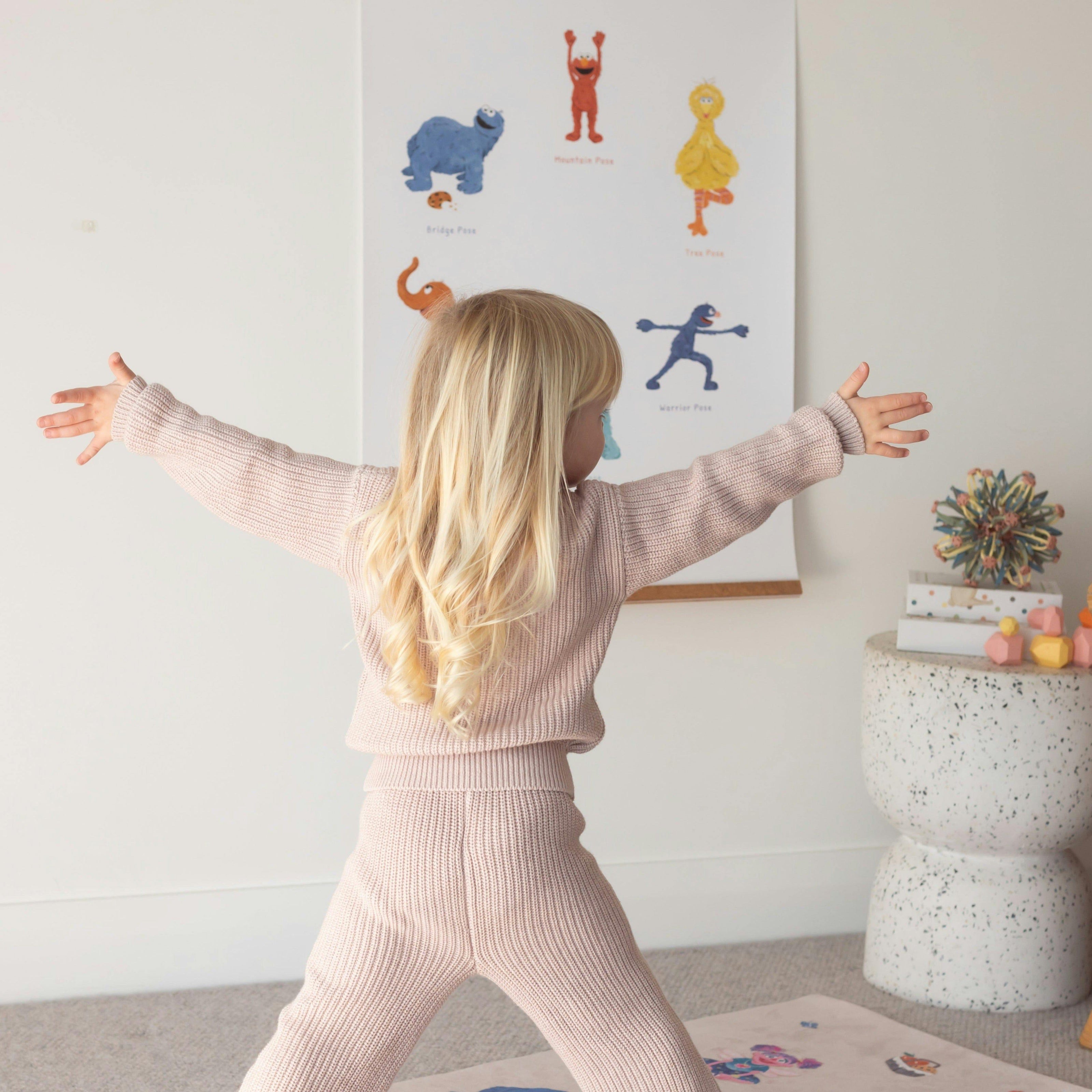 Double-Sided Sesame Street Yoga Poses Print
