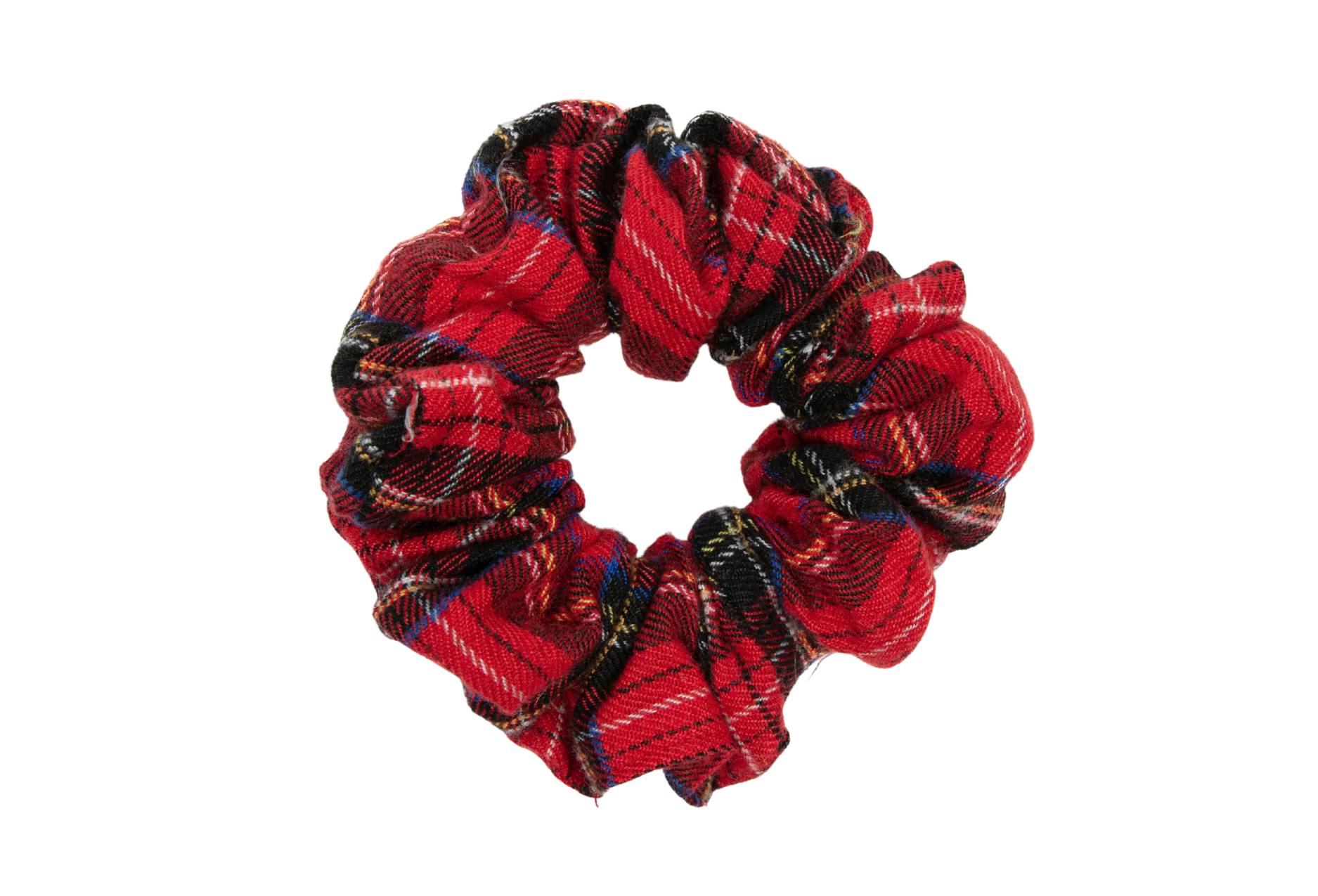 Winter Check Scrunchie