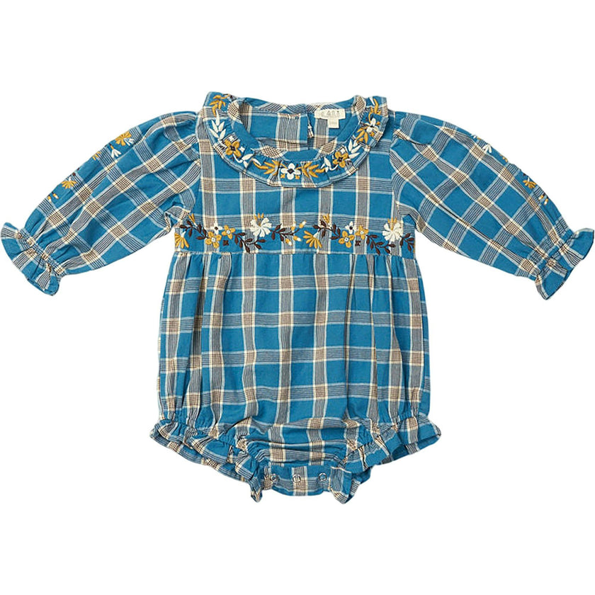 Baby Juniper Embroidered Ruffle Collar Long Sleeve Romper