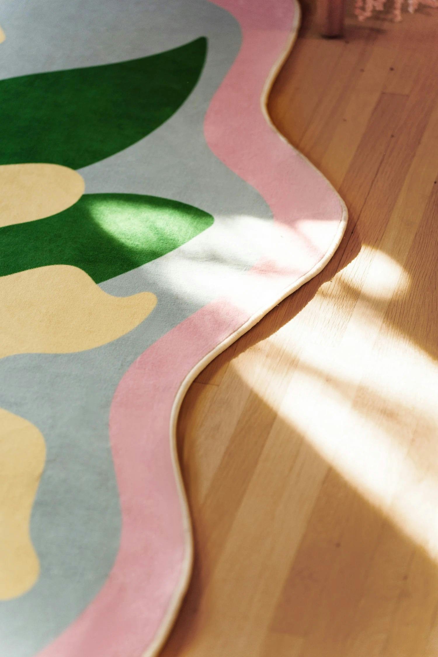 Colorful Wavy Flower Rug by Maggie Stephenson