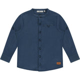 Textured Classic Mock Neck Button Up