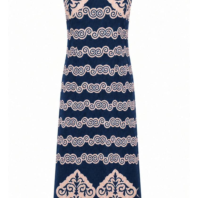 Josie Navy Sea Wall Midi Dress