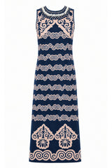 Josie Navy Sea Wall Midi Dress
