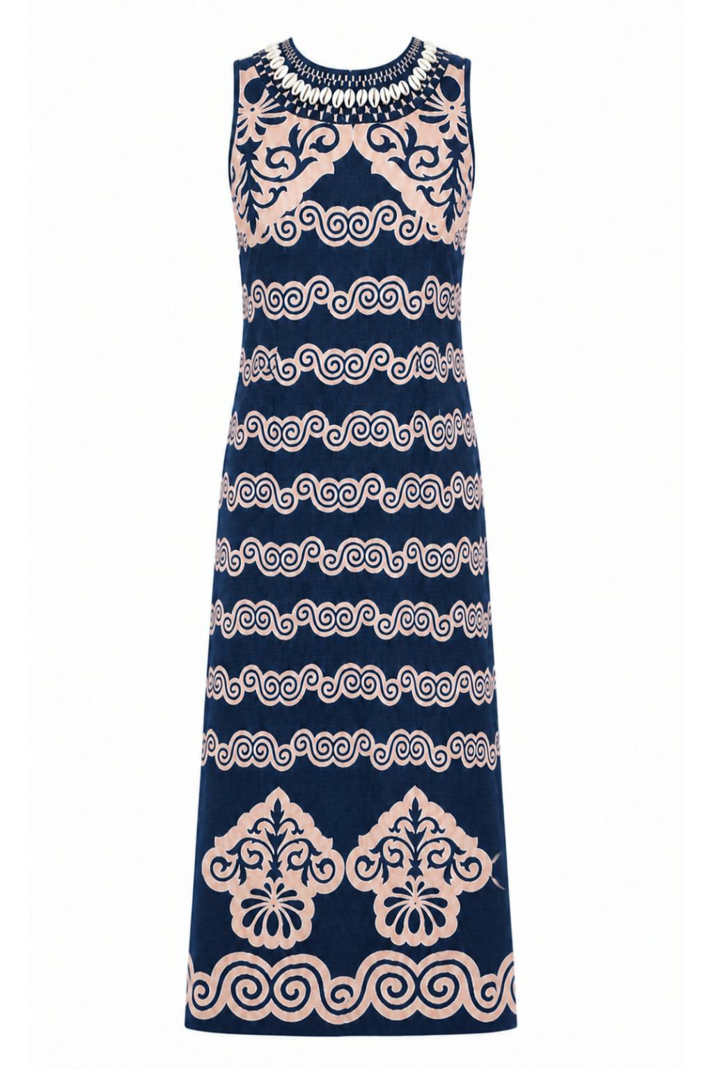 Josie Navy Sea Wall Midi Dress