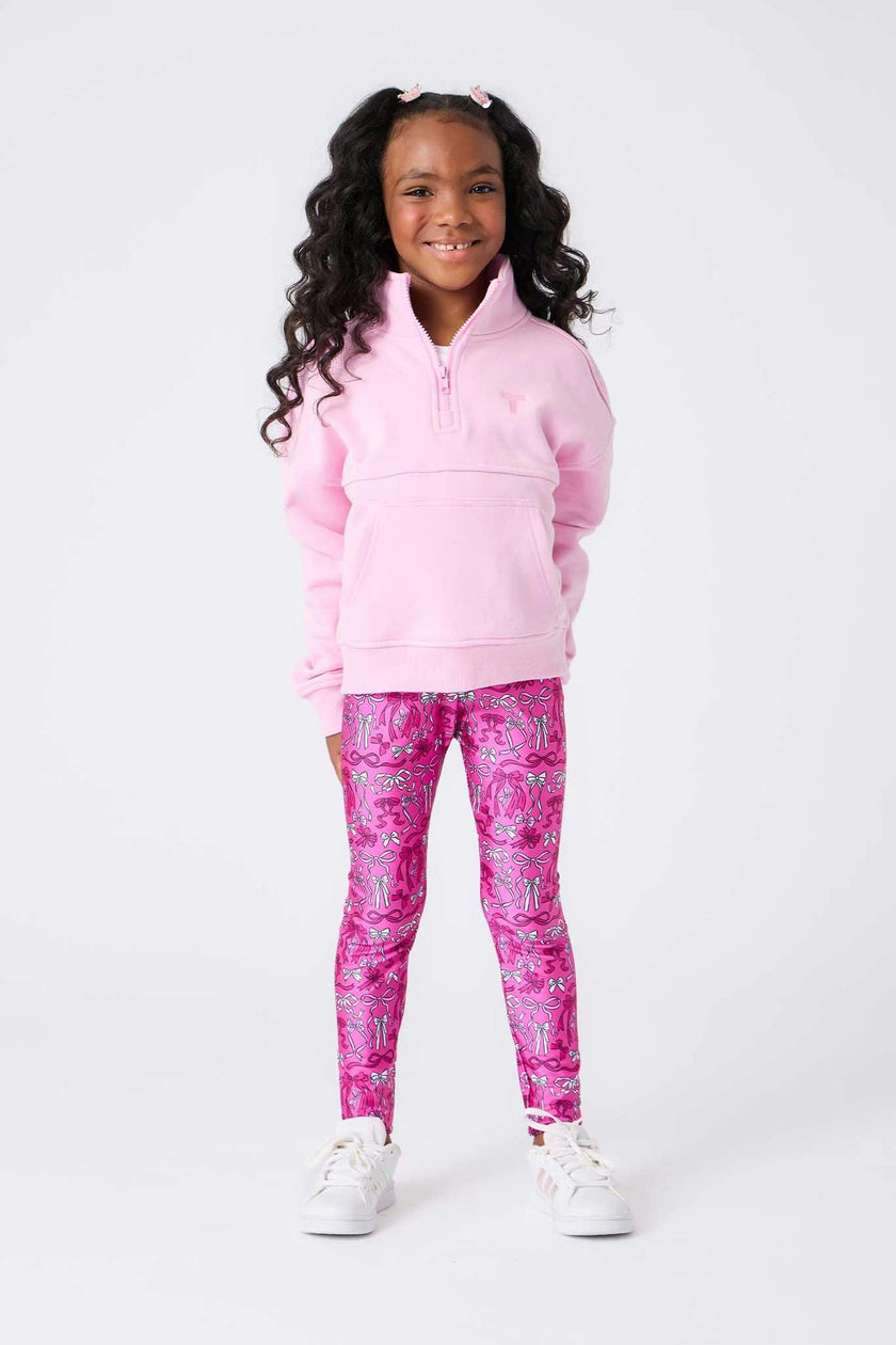 Girls Hi-Shine Leggings in Pretty Pink Bows