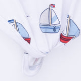 Bubbly Sailboats Blue - Knotted Gown and Hat