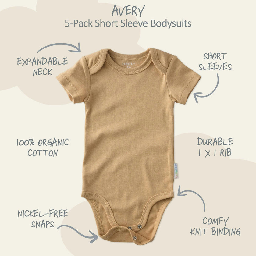 AVERY 5-Pack Short Sleeve Bodysuits