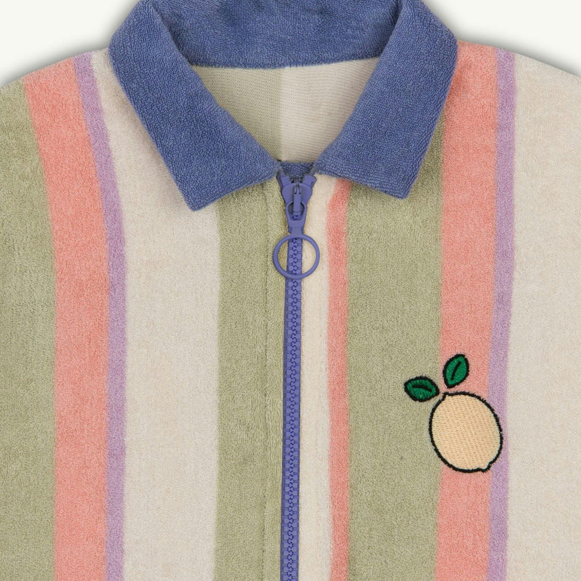children's terry jumpsuit - tropical stripes