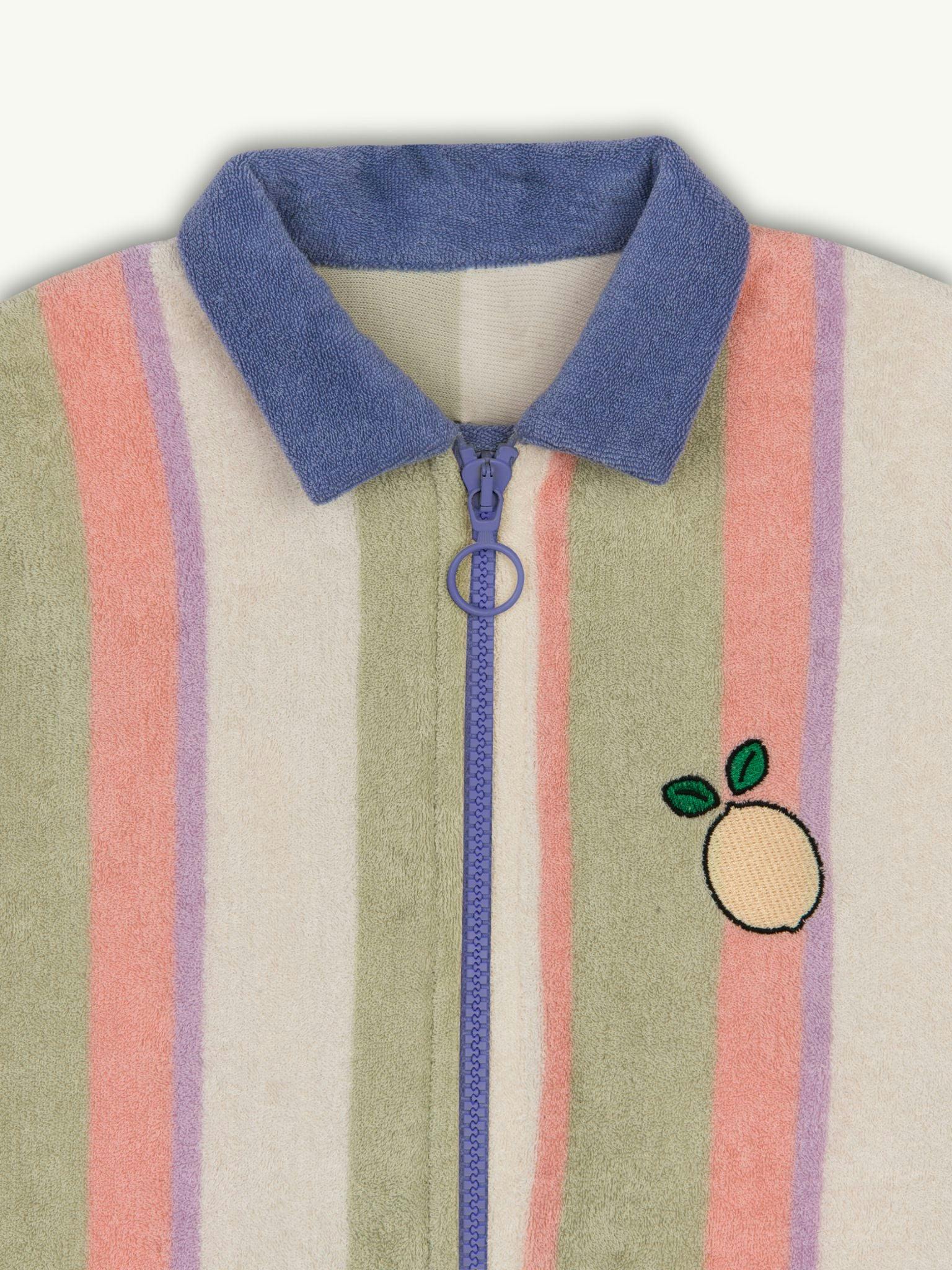 children's terry jumpsuit - tropical stripes