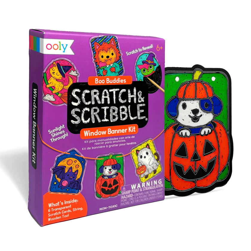 Scratch & Scribble Mini Window Banner Kit - Boo Buddies - 6 Cards