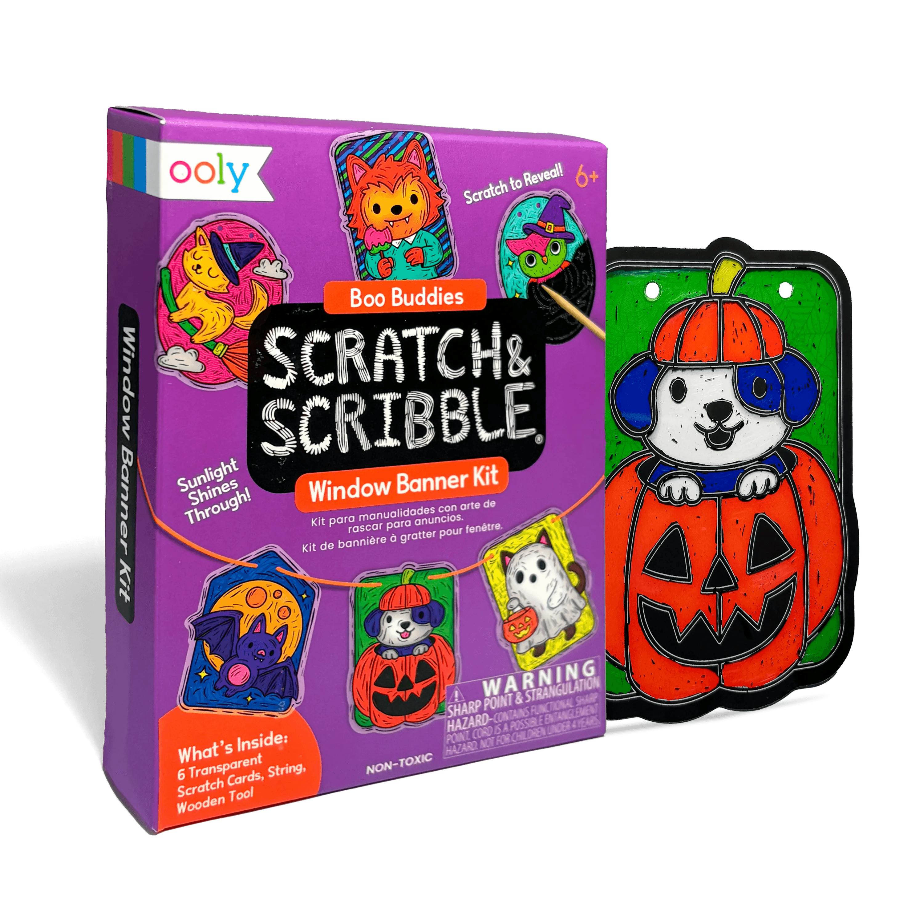 Scratch & Scribble Mini Window Banner Kit - Boo Buddies - 6 Cards