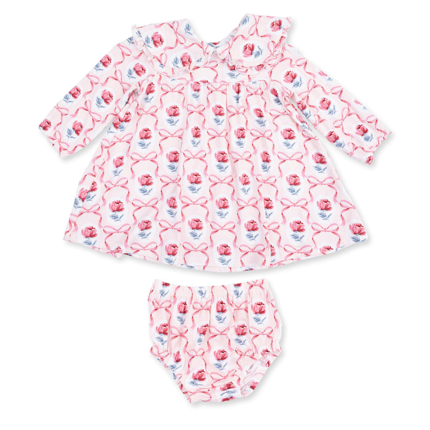Leslie Rose - Sofia Dress with Oversize Collar and Bloomer