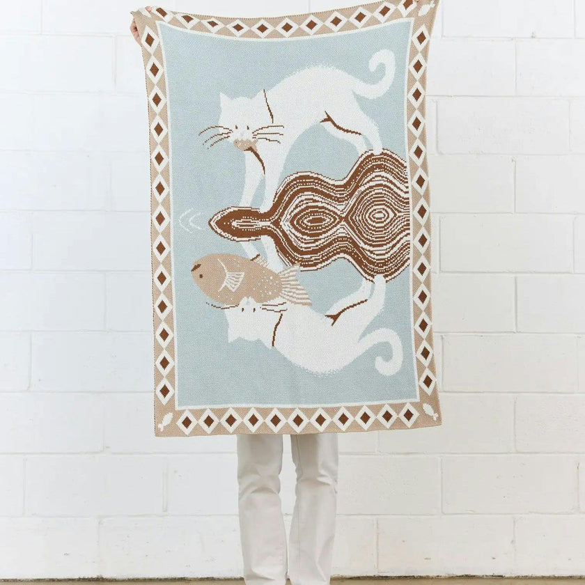 Catch of the Day Knit Mini Blanket