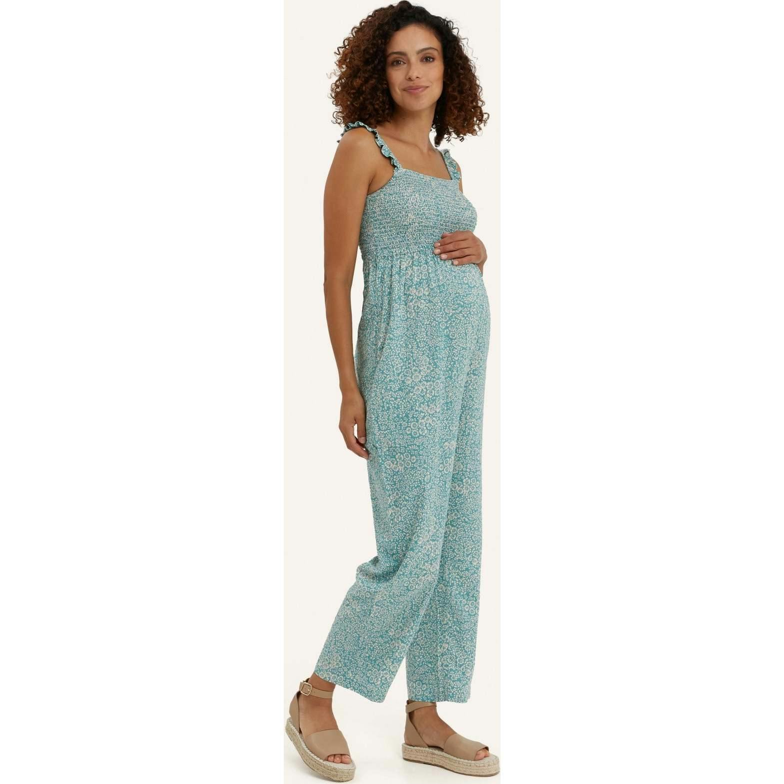 Women's Maternity Marais Smocked Bust Sleeveless Strap Jumpsuit