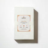 Crib Sheet in GOTS Certified Organic Brushed Cotton in Bright White