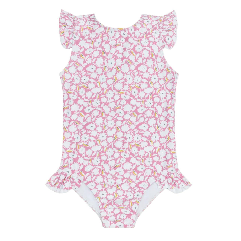 girls blush bloom ruffle cap sleeve one piece
