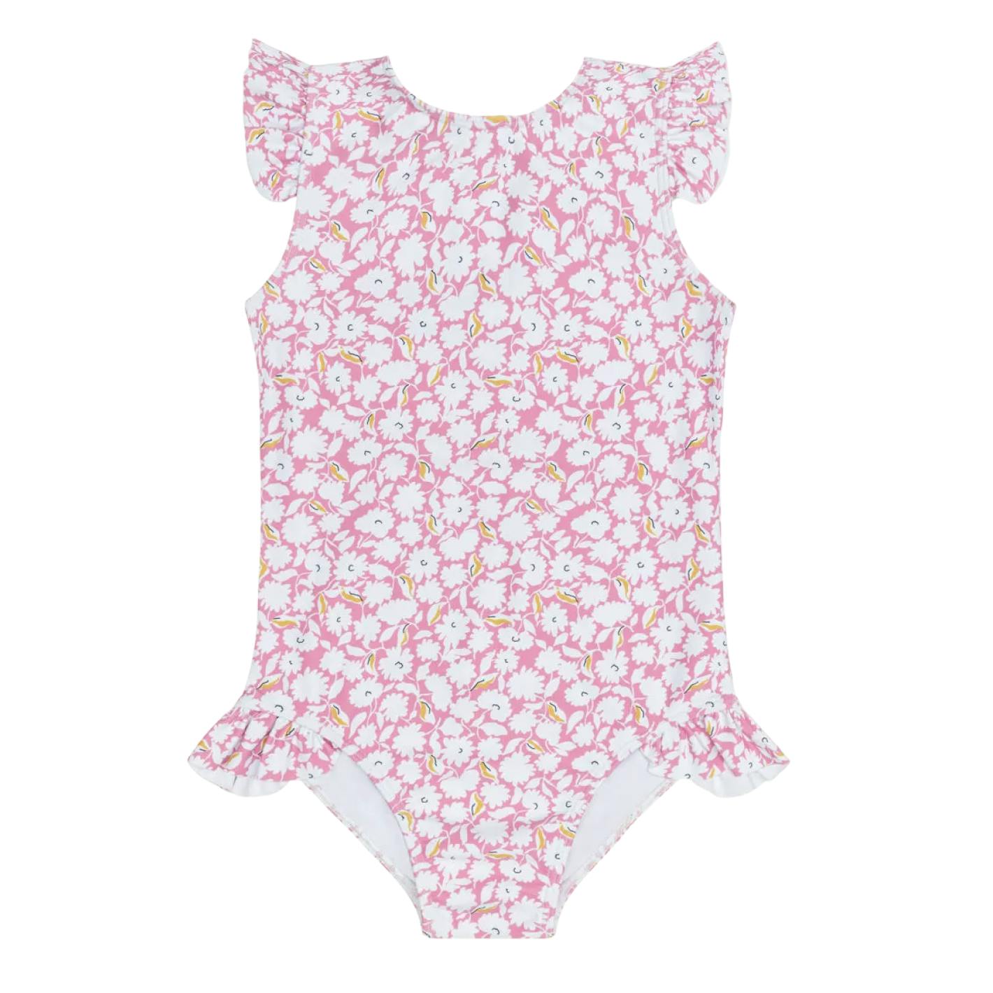 girls blush bloom ruffle cap sleeve one piece