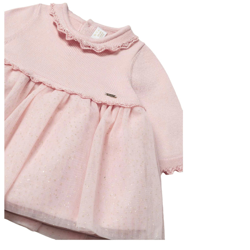 Pink Glitter Tulle Jersey Dress