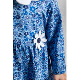 Floral Print Knit Dress With Flower