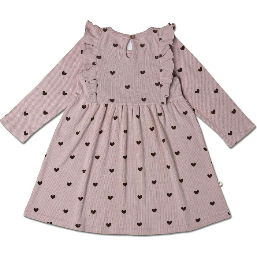 Organic Long Sleeve Ruffle Dress