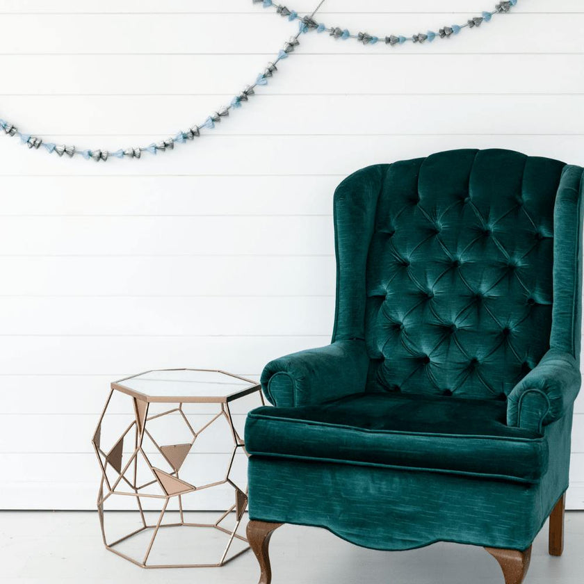 Blue Fabric Tassel Garland