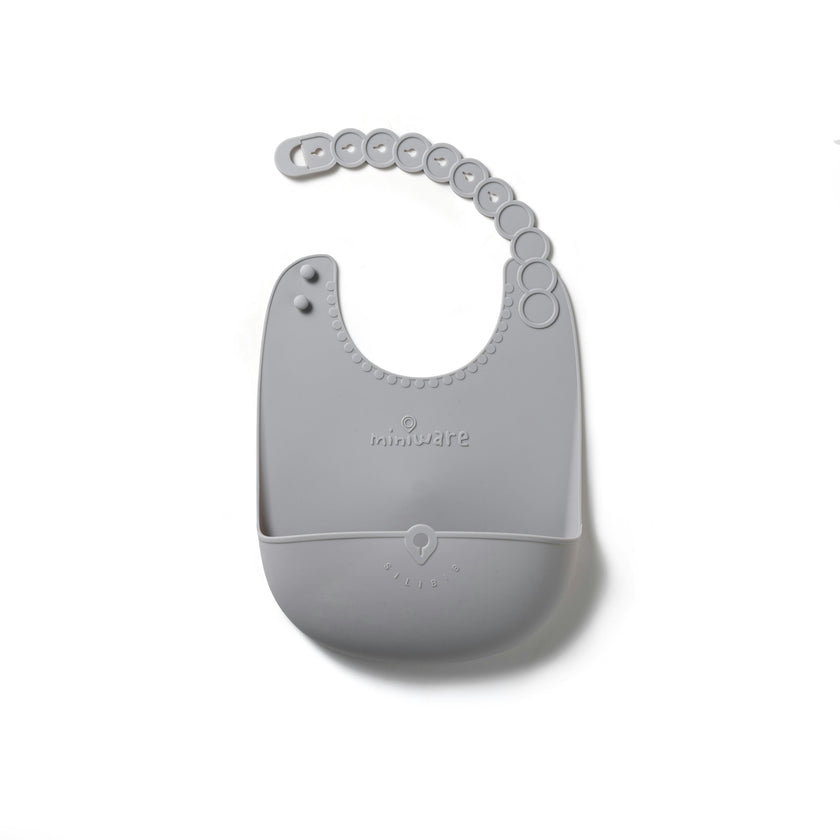 Roll & Lock Silicone Bib 2-pack - Toffee + Dove Grey