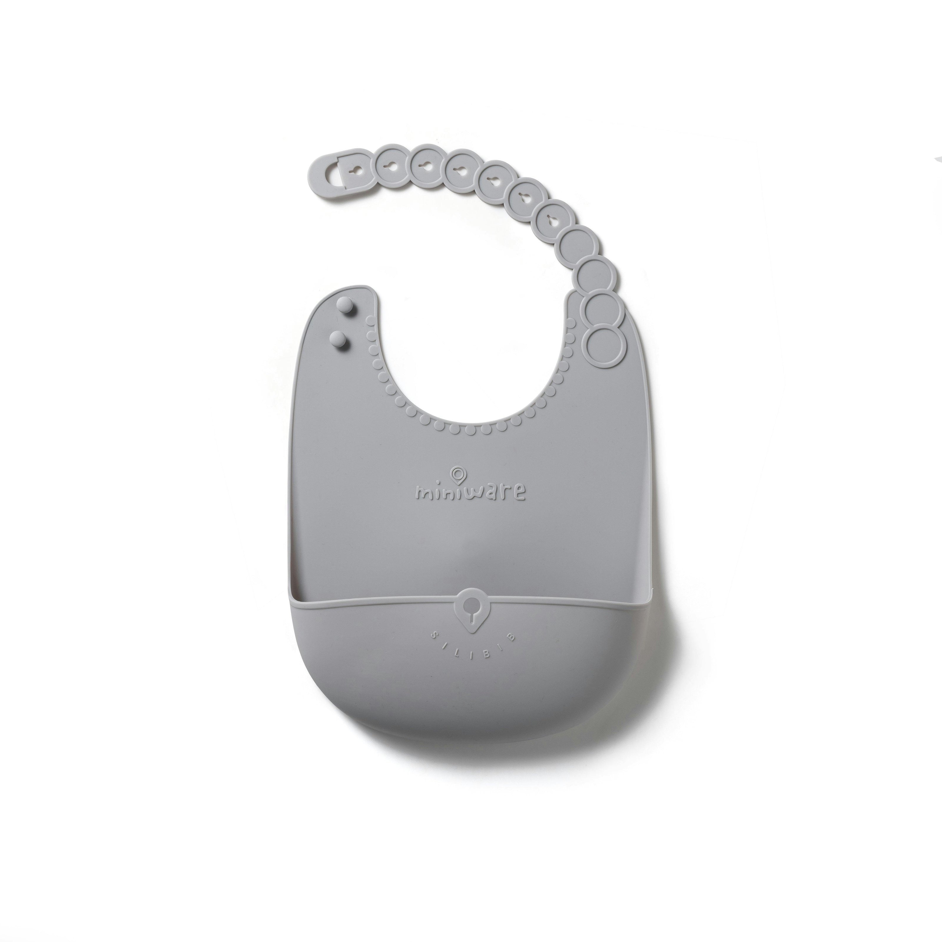 Roll & Lock Silicone Bib 2-pack - Toffee + Dove Grey