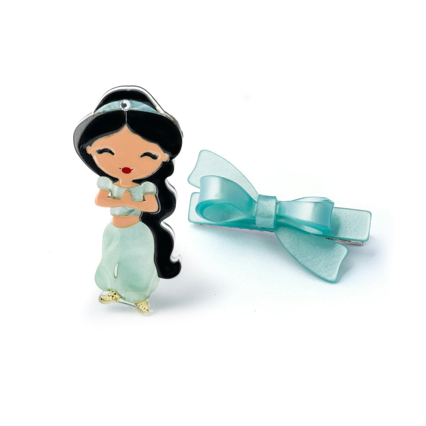 Cute Doll Black Hair & Bow Hair Clips