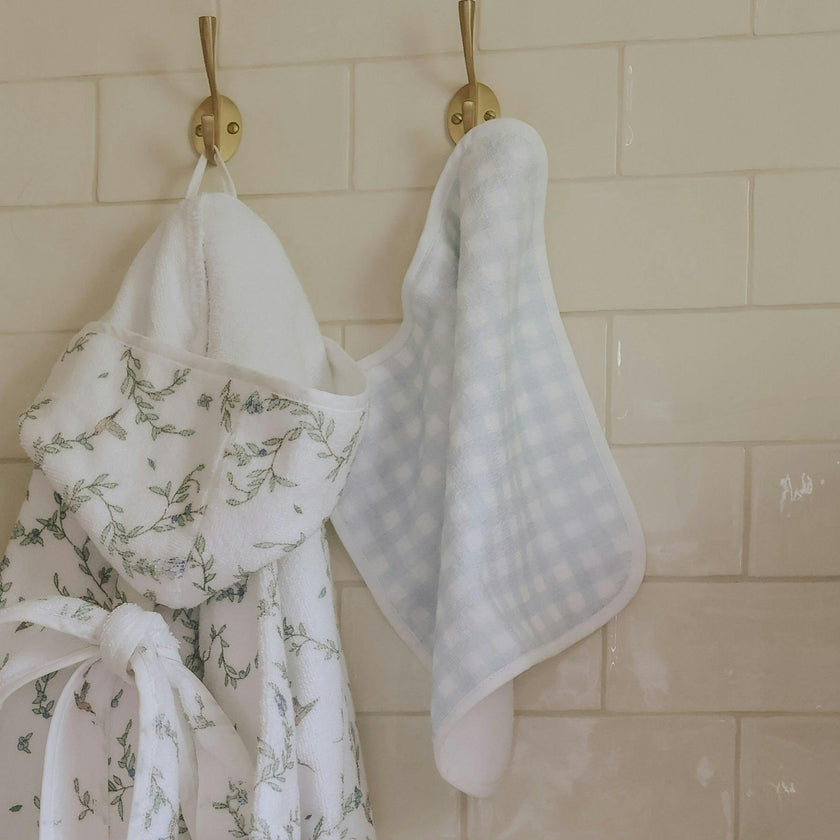 Picnic Gingham Washcloth - Blue