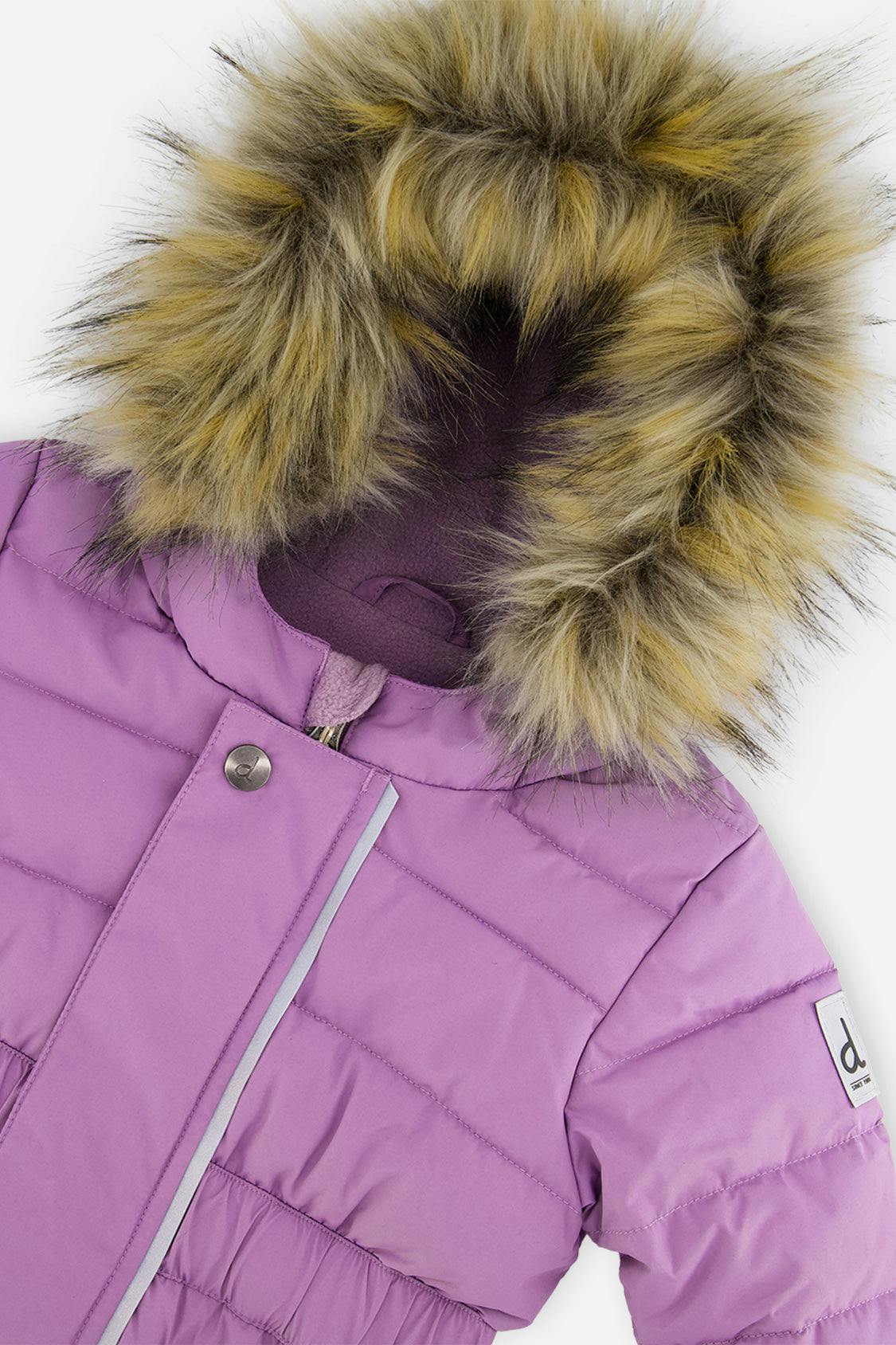 Baby Original One Piece Puffy Snowsuit With Removable Mittens And Boots Violet