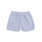 Micro Gingham Blue Blizzard - Polo Button Up with Casual Short