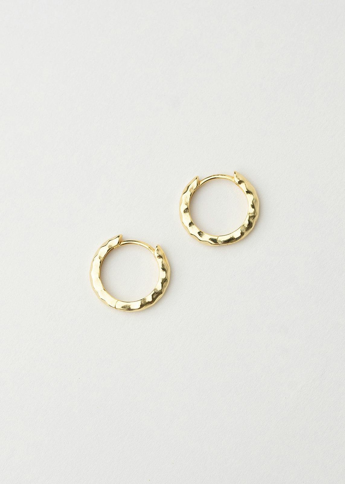 Hammered Gold Hoops