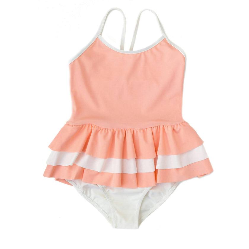 Amelia one piece in peach pink and ivory