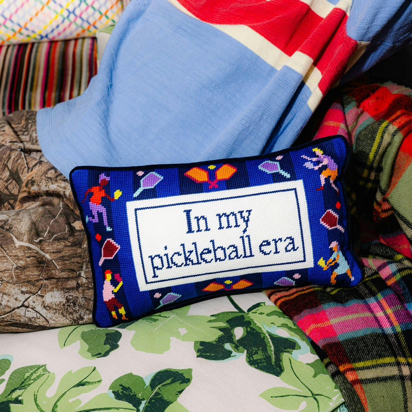 Pickleball Era Needlepoint Pillow