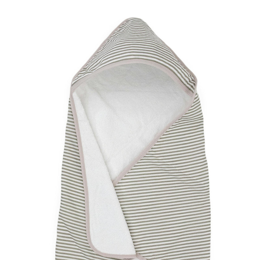 Infant Hooded Towel - Grey Stripe