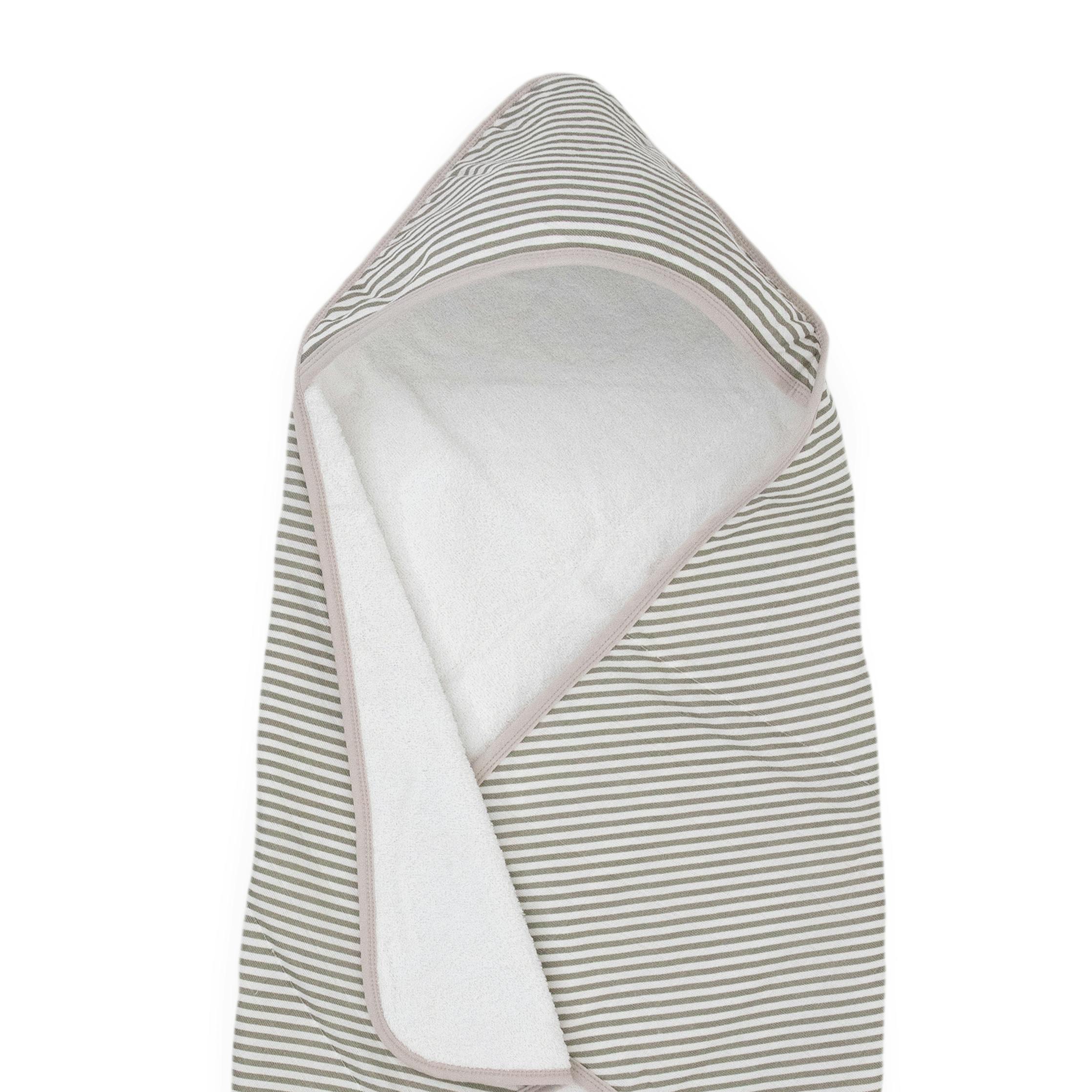 Infant Hooded Towel - Grey Stripe