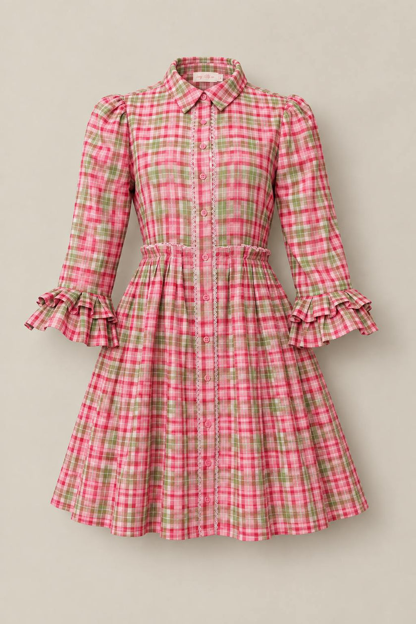 Bowie Dress in Rosewood Tartan
