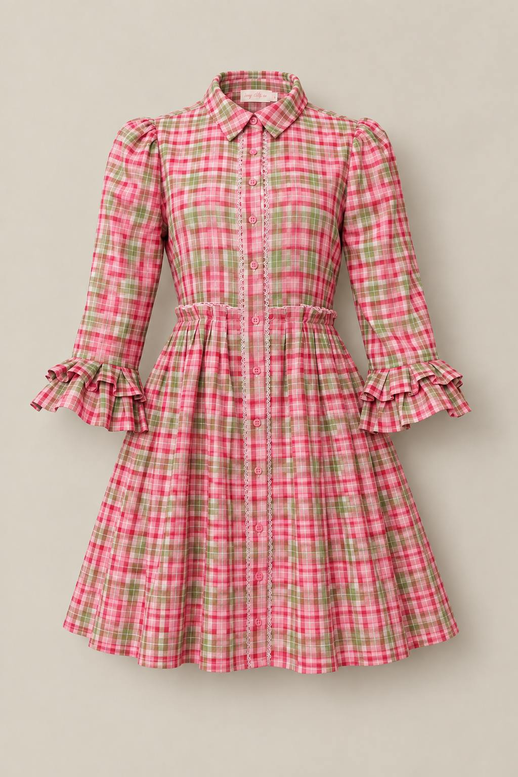 Bowie Dress in Rosewood Tartan