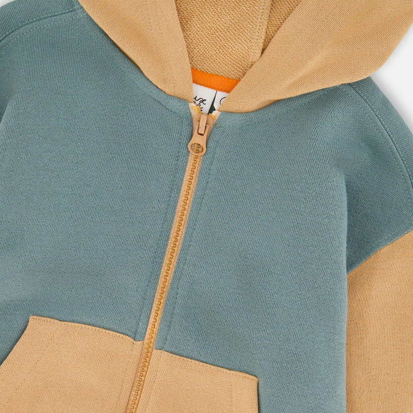 Hooded French Terry Cardigan Mint Green