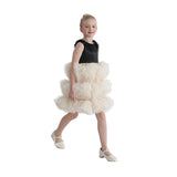 Black & Cream Celestine Ruffle Dress