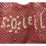 St Jean Jute Beach Tote "Soleil", pink