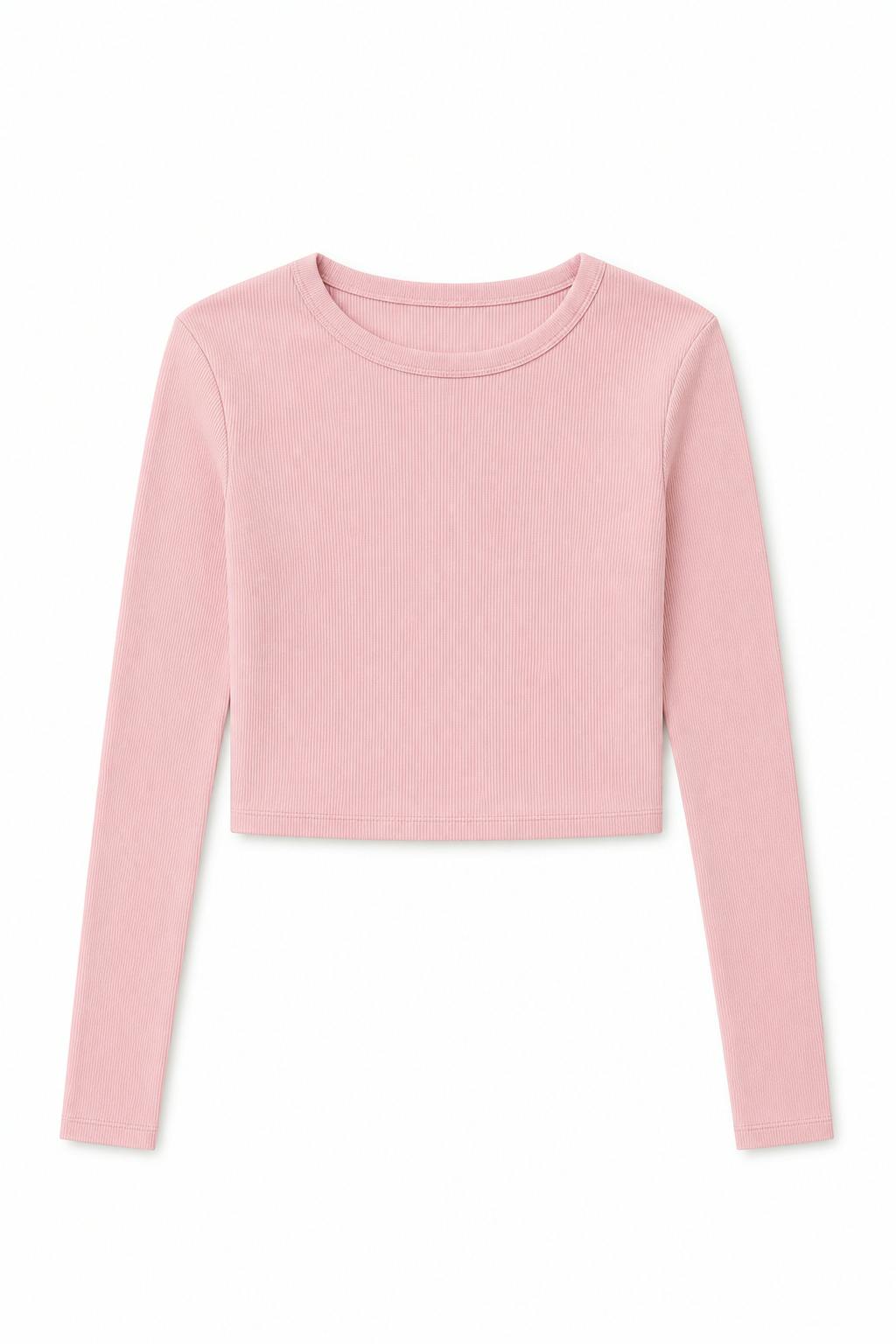 Sloane Ballet Pink Ribbed Heart Long Sleeve
