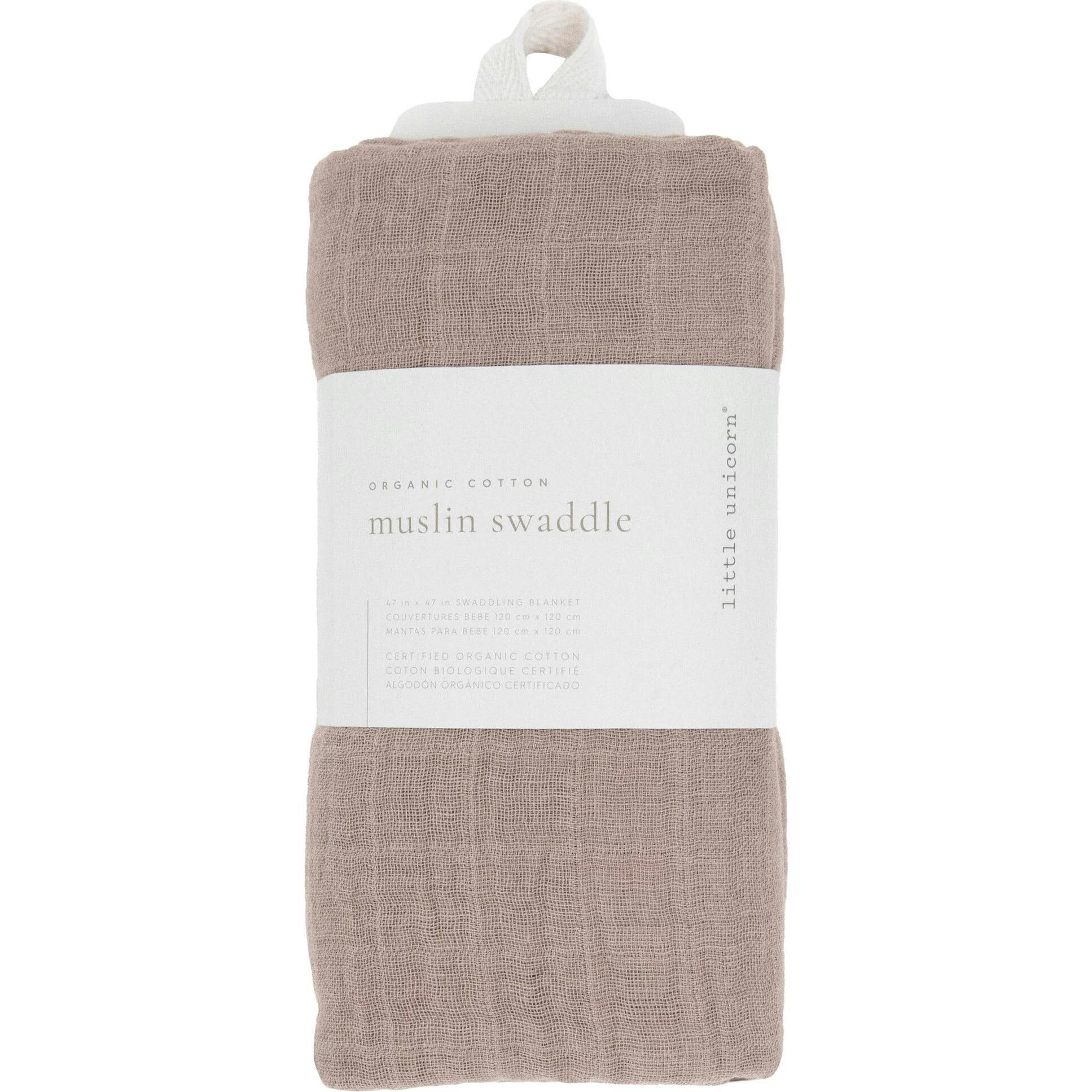 Organic Cotton Muslin Swaddle Blanket - Driftwood