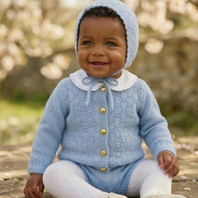 The Aspen Cashmere Baby Bonnet | Sky