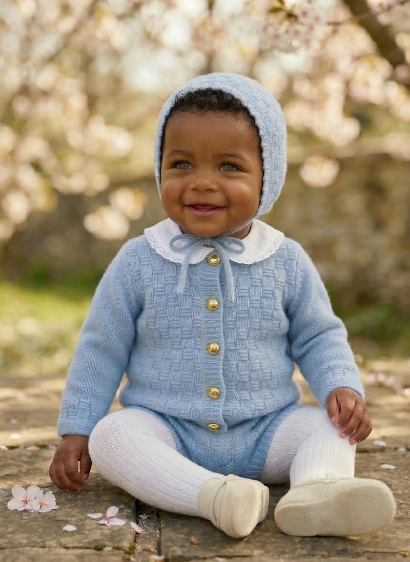 The Aspen Cashmere Baby Bonnet | Sky
