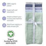 RILEY 5-Pack Crinkle Muslin Burp Cloths