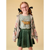 Velour Twirl Skirt, Green